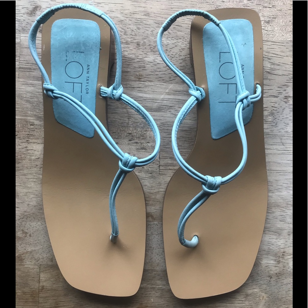 Ann Taylor Loft Leather Slingback Thong Sandal 6.5